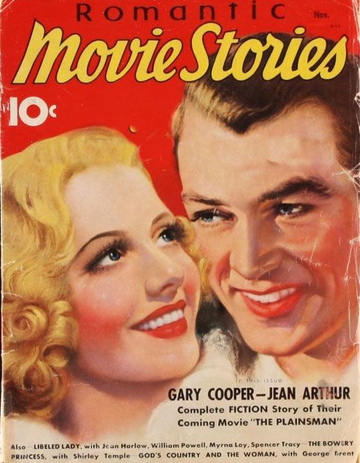 ROMANTIC MOVIE STORIES magazine side cover November 1936