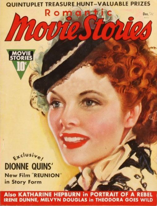 ROMANTIC MOVIE STORIES magazine side cover December 1936