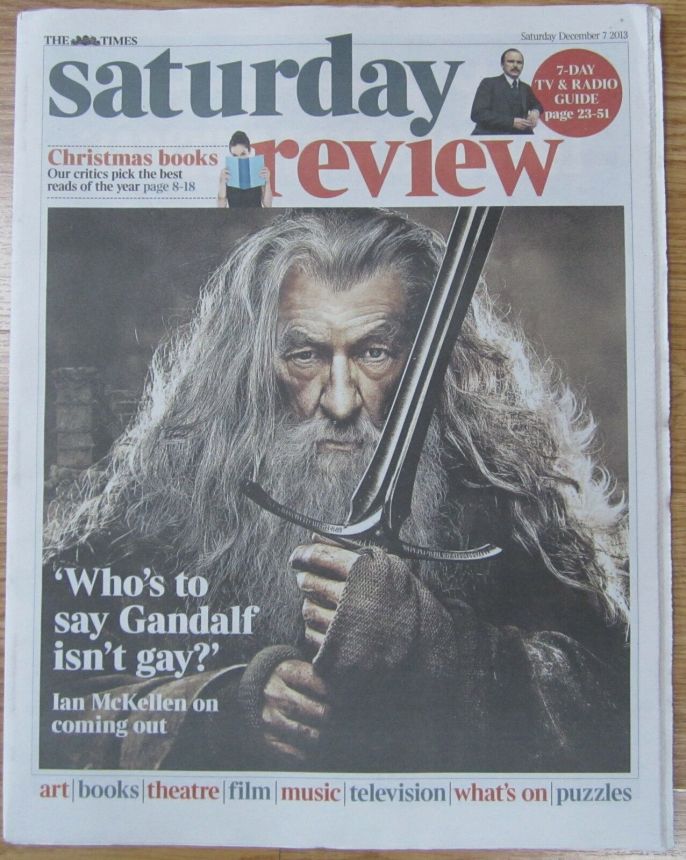 TIMES SATURDAY REVIEW magazine side cover 7 December 2013