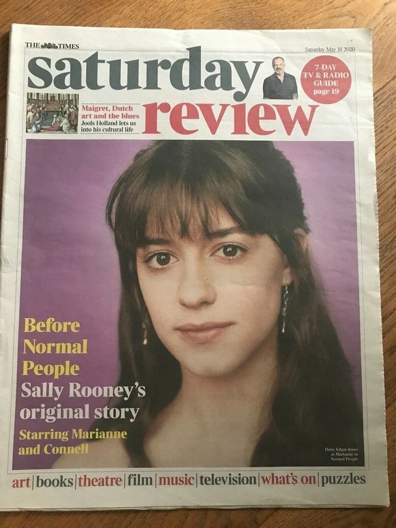 TIMES SATURDAY REVIEW magazine side cover 16 May 2020