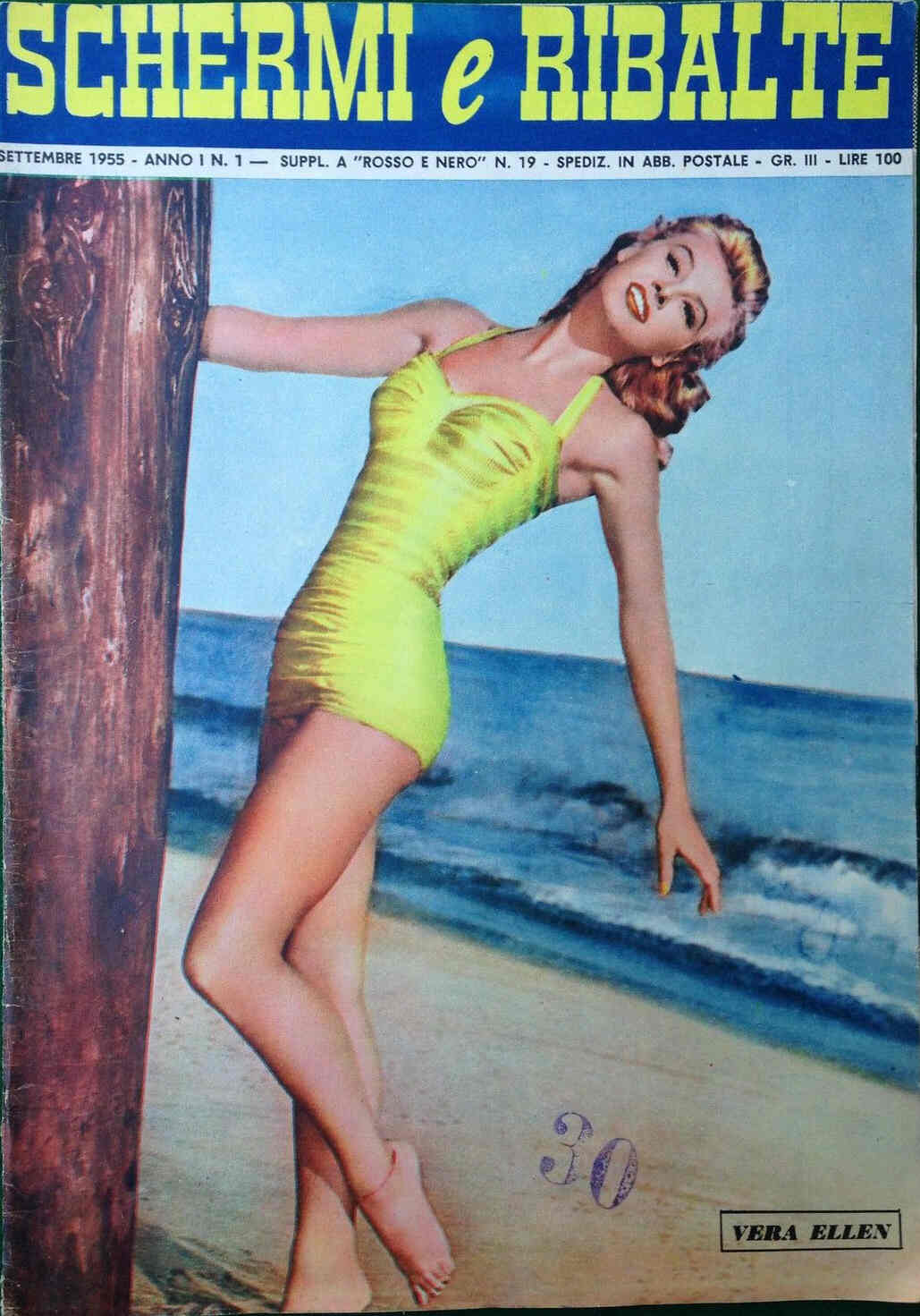 SCHERMI E RIBALTE magazine side cover Issue 1 September 1955