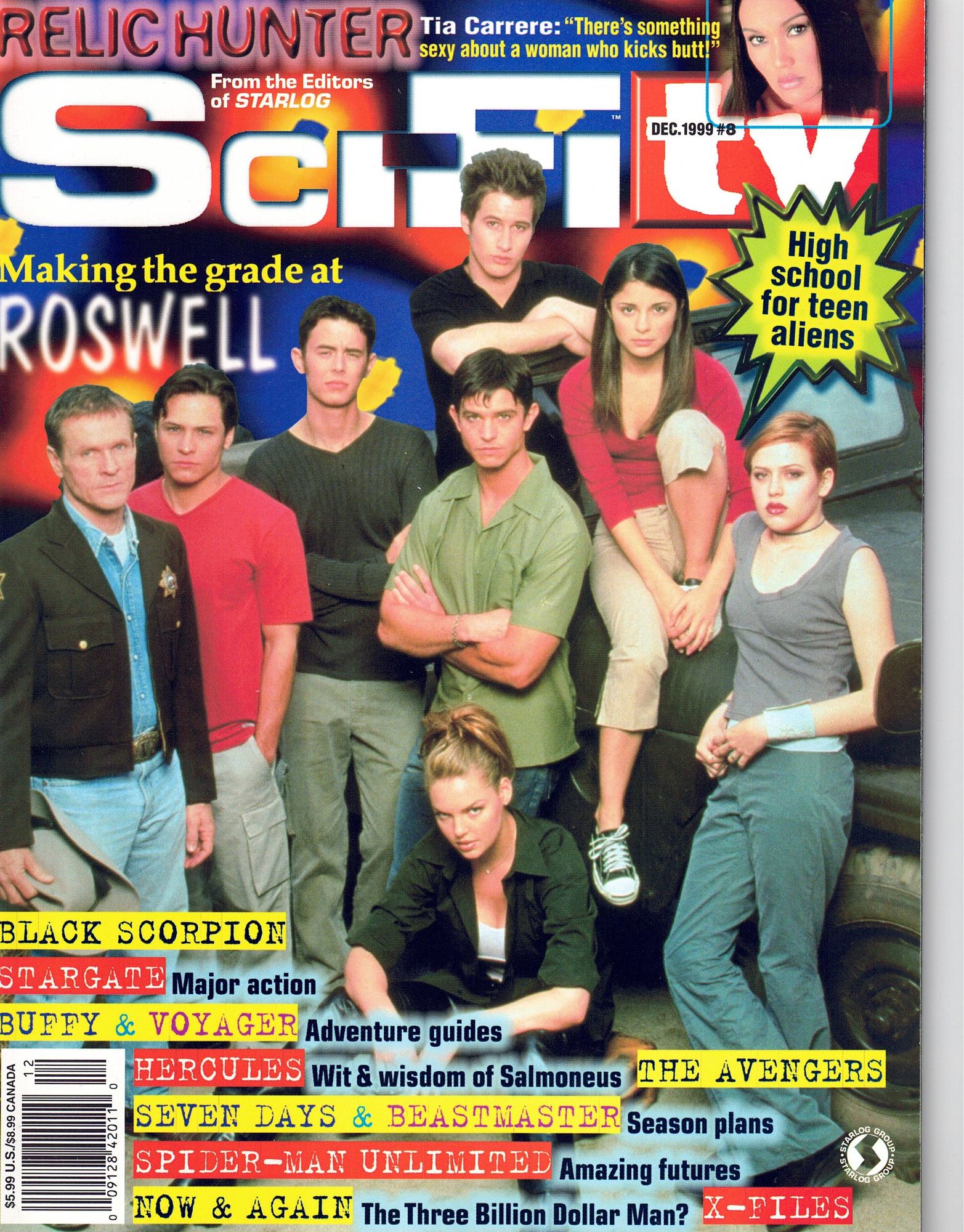SCIFI TV magazine side cover Issue 8  December 1999