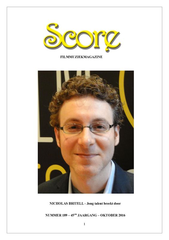 SCORE (NL) magazine side cover Issue 189  October 2016