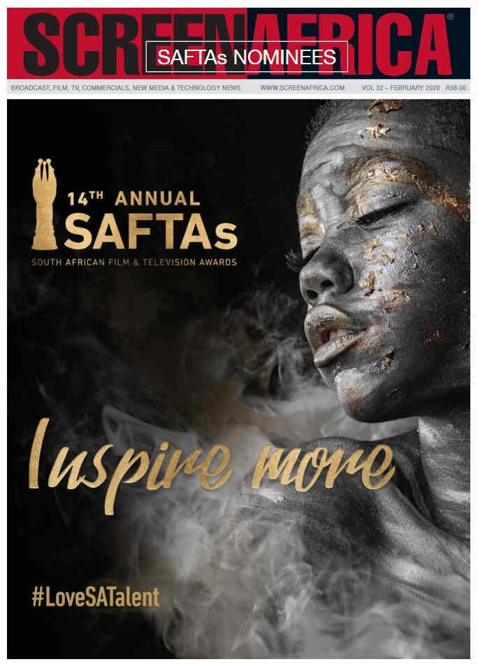 SCREEN AFRICA magazine side cover  February 2020