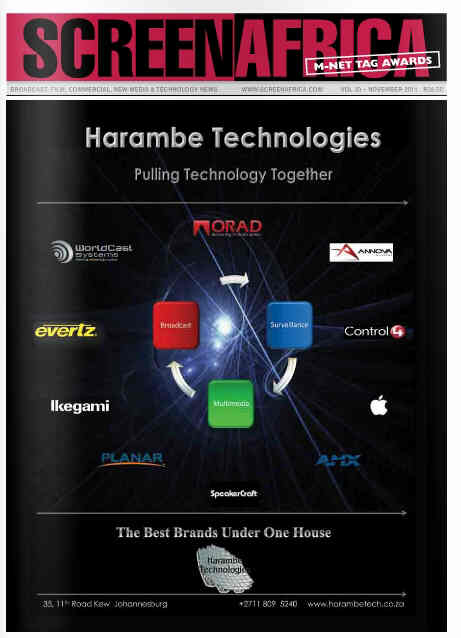 SCREEN AFRICA magazine side cover November/December 2011