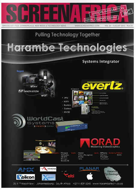 SCREEN AFRICA magazine side cover August 2012