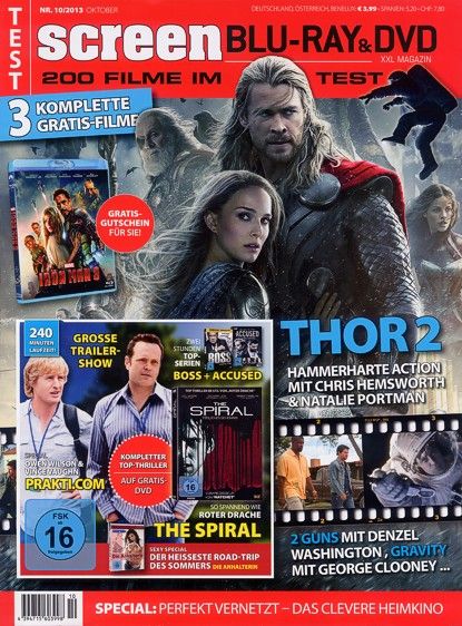 SCREEN BLURAY DVD magazine side cover October 2013
