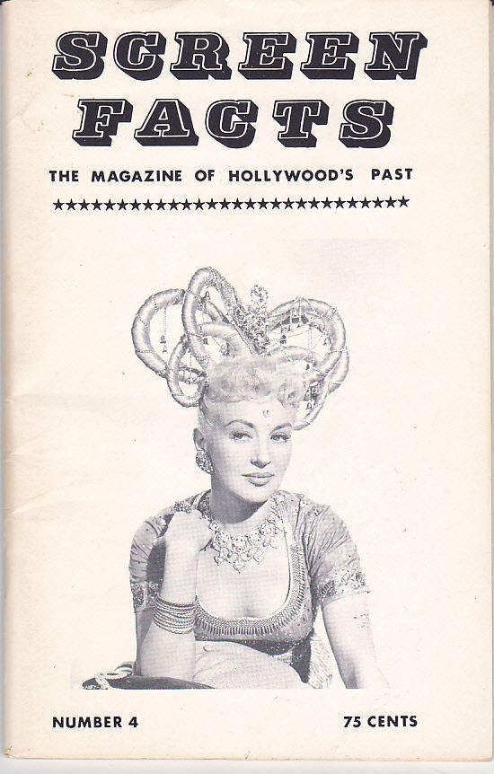 SCREEN FACTS magazine cover Issue 4  Vol 1 # 4 Fall 1963