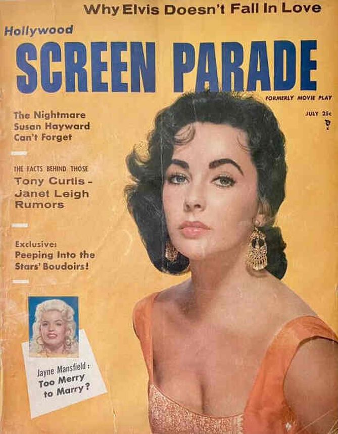 HOLLYWOOD SCREEN PARADE magazine side cover July 1957