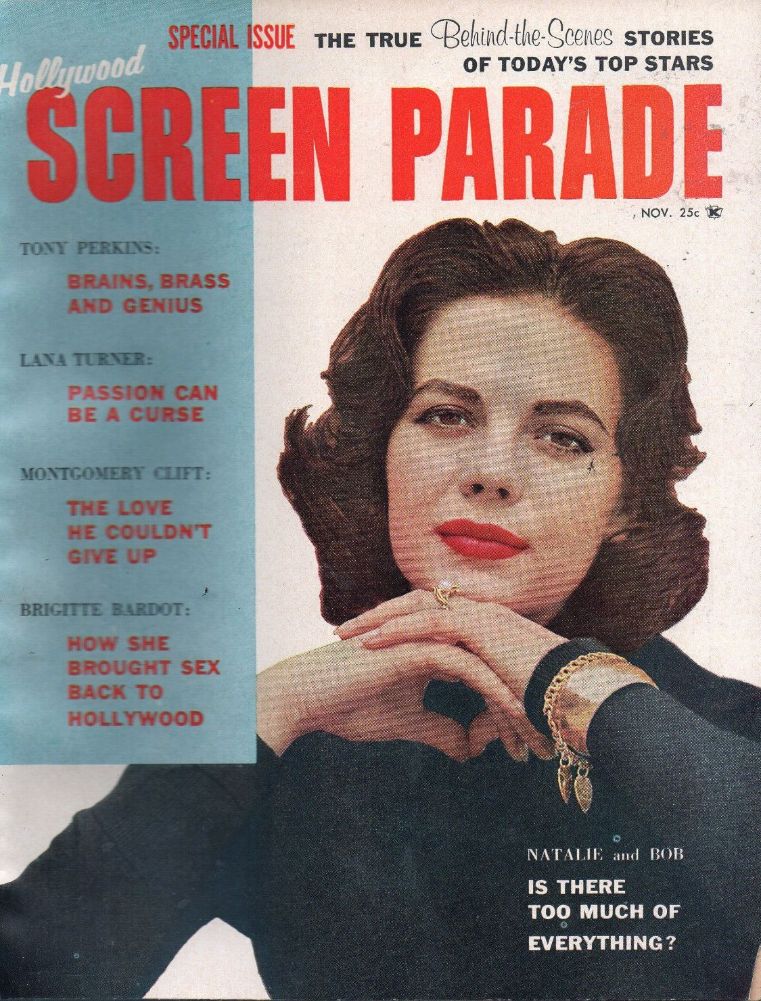 HOLLYWOOD SCREEN PARADE magazine cover November 1958