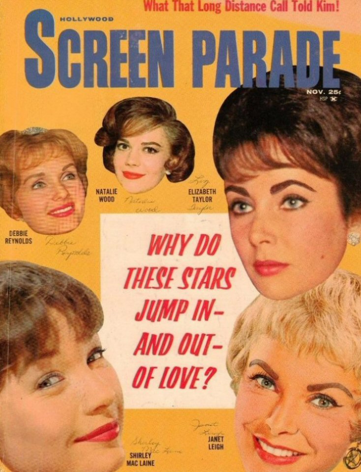 HOLLYWOOD SCREEN PARADE magazine side cover November 1960