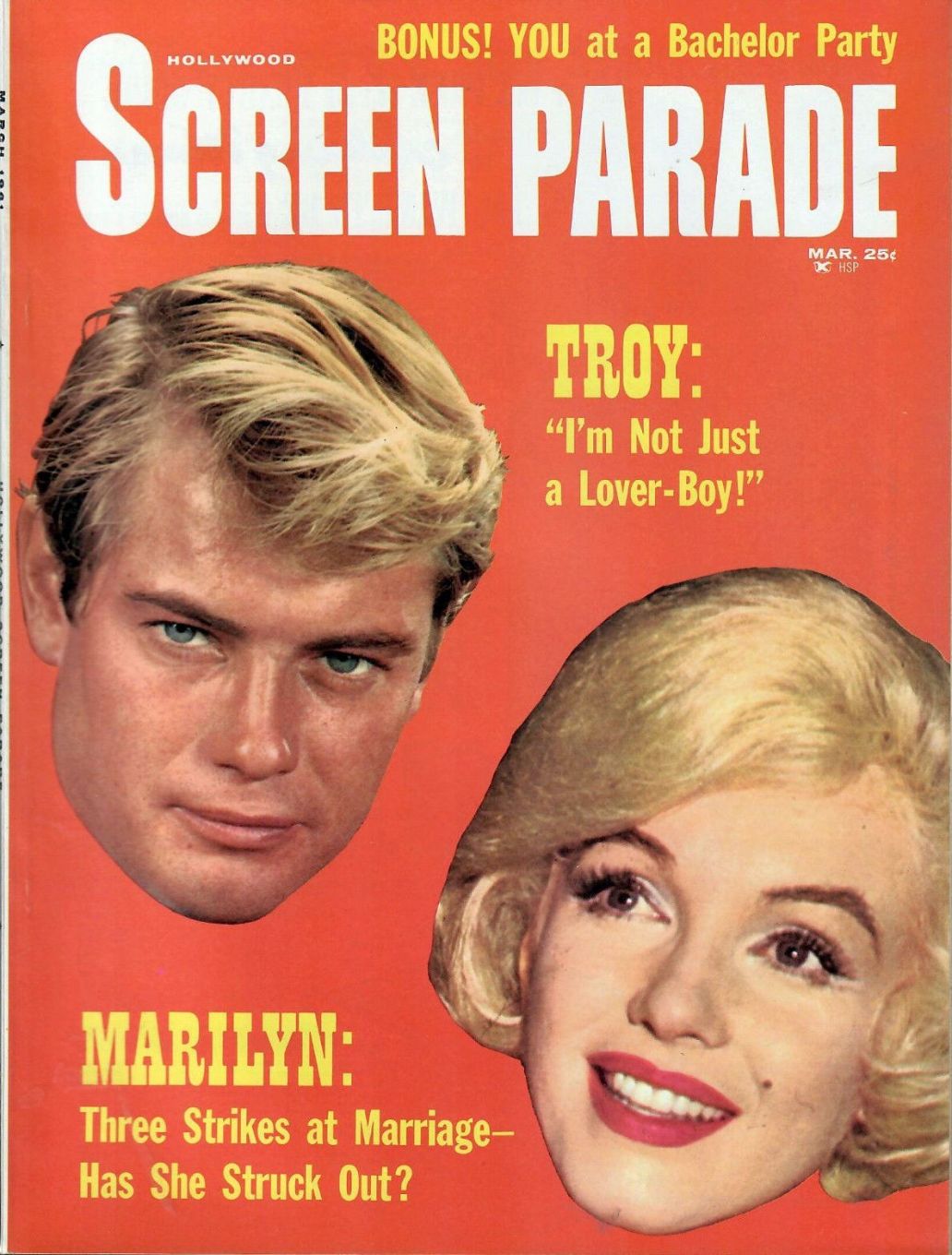 HOLLYWOOD SCREEN PARADE magazine cover March 1961