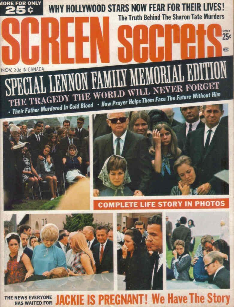 SCREEN SECRETS (70s) magazine side cover November 1969