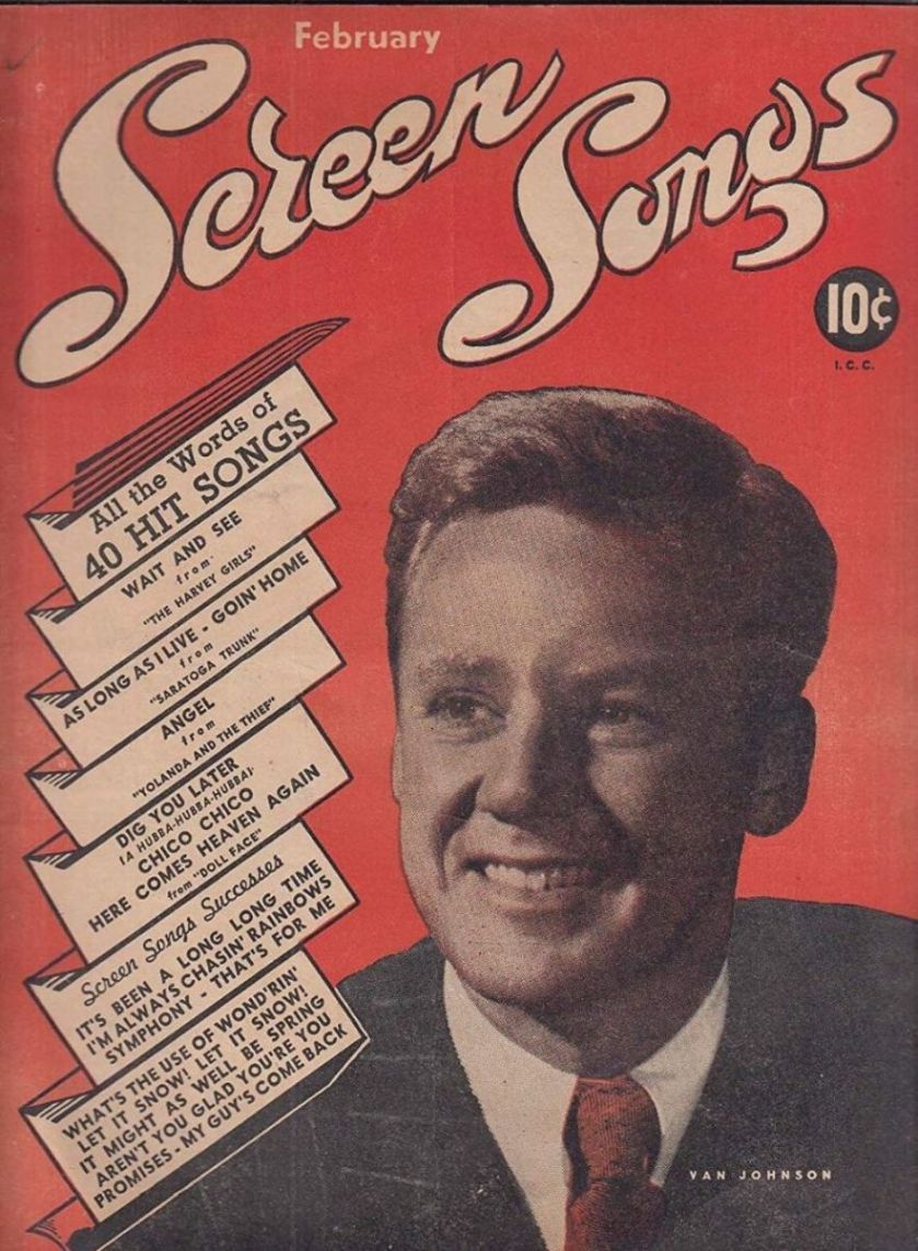 SCREEN SONGS magazine cover  Vol 1 # 2 February 1946