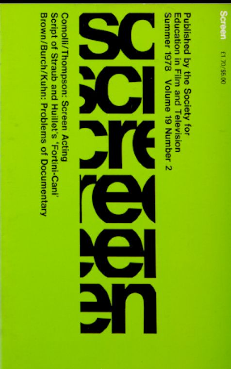 SCREEN (UK) magazine side cover  Vol 19 # 2 Summer 1978