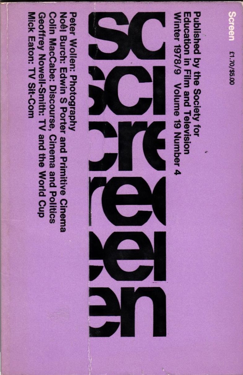 SCREEN (UK) magazine side cover  Vol 19 # 4 Winter 1978