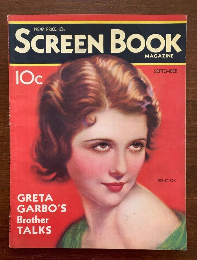 SCREEN BOOK magazine cover September 1932