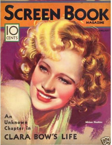 SCREEN BOOK magazine cover January 1933