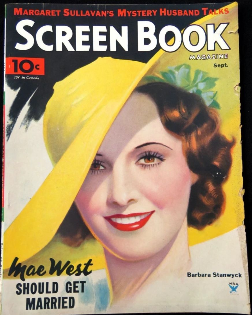 SCREEN BOOK magazine cover September 1934