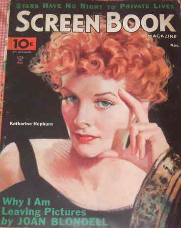 SCREEN BOOK magazine cover November 1934