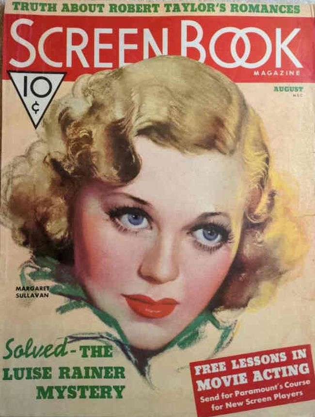 SCREEN BOOK magazine cover August 1936
