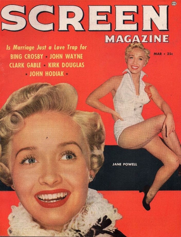 SCREEN (50s-60s) magazine cover  March 1954