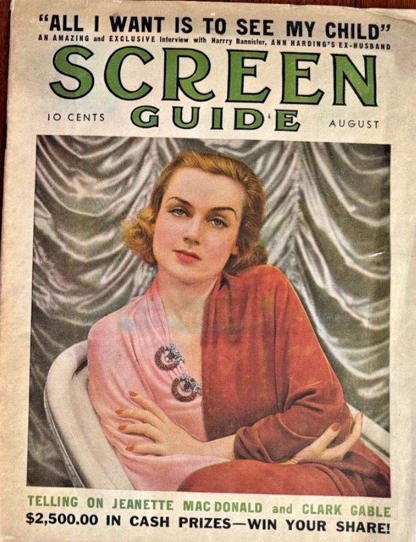 SCREEN GUIDE magazine cover August 1936