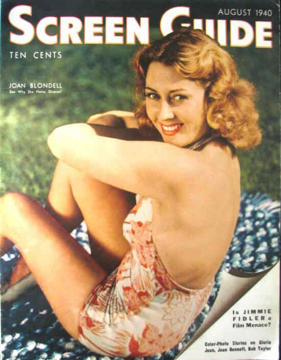 SCREEN GUIDE magazine cover August 1940