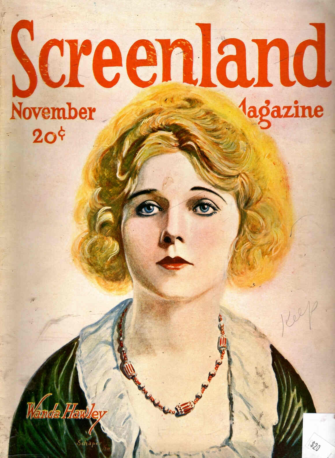 SCREENLAND magazine cover November 1920