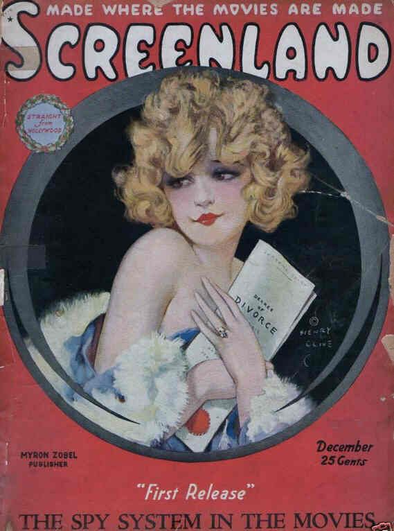 SCREENLAND magazine side cover December 1922