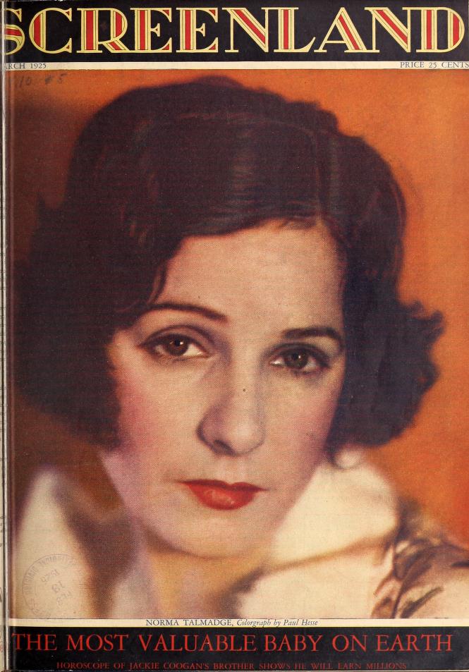 SCREENLAND magazine side cover March 1925