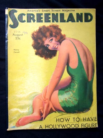 SCREENLAND magazine side cover August 1930