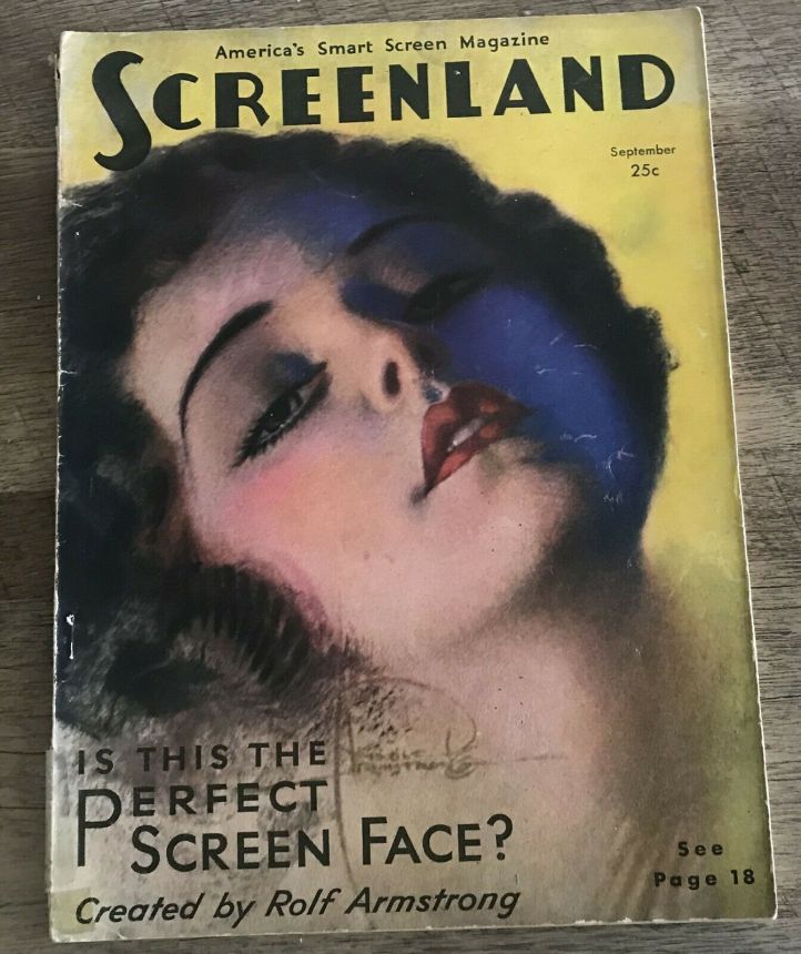 SCREENLAND magazine side cover September 1930