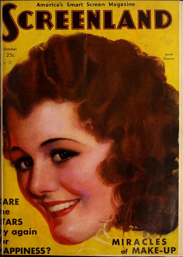 SCREENLAND magazine side cover October 1930