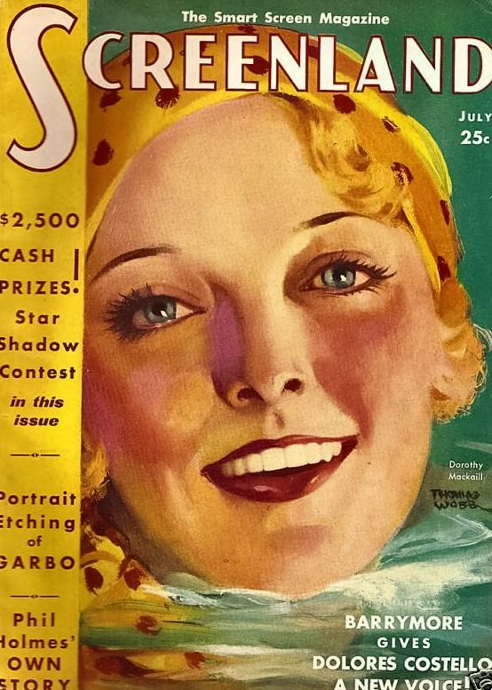 SCREENLAND magazine side cover July 1931