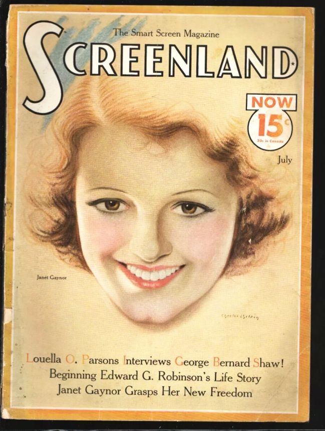 SCREENLAND magazine side cover July 1933
