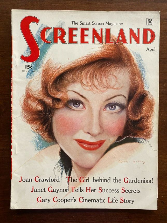 SCREENLAND magazine side cover April 1935