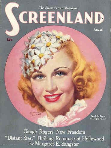 SCREENLAND magazine side cover August 1936