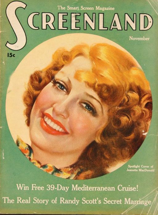 SCREENLAND magazine side cover November 1936