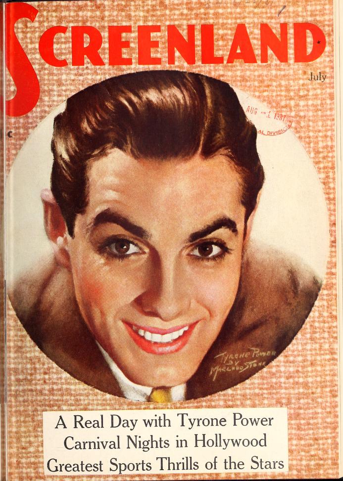 SCREENLAND magazine side cover July 1937