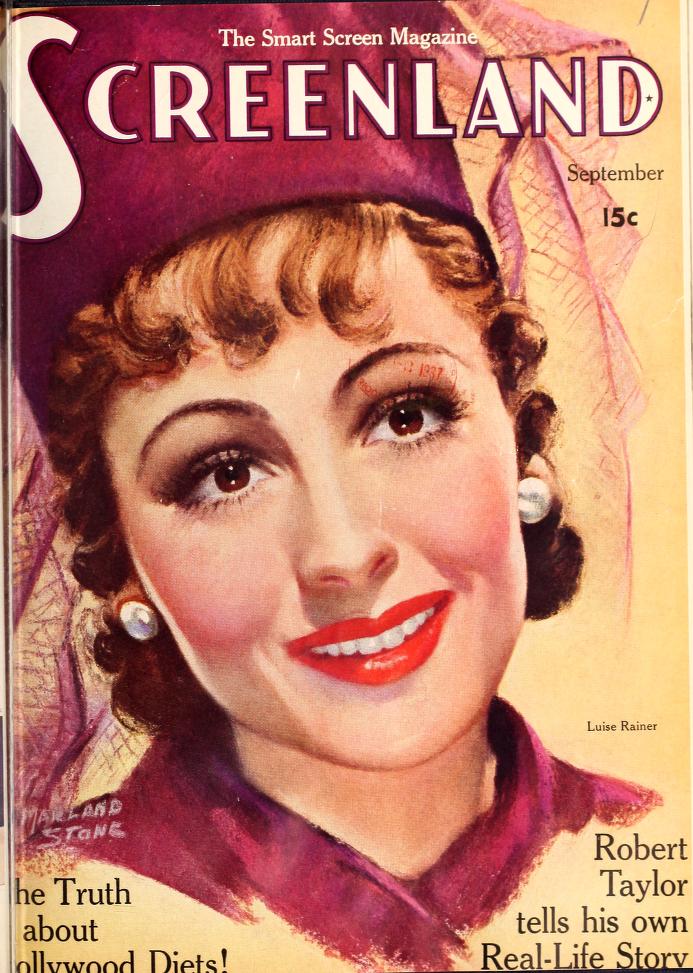 SCREENLAND magazine side cover September 1937