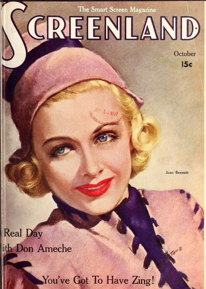 SCREENLAND magazine side cover October 1937