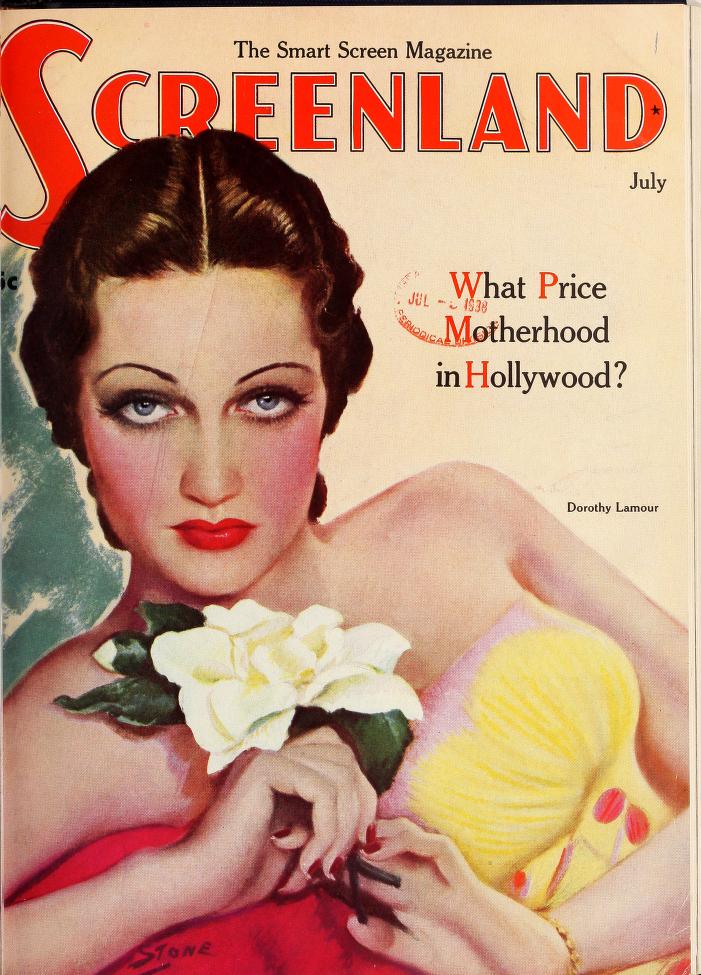 SCREENLAND magazine side cover July 1938