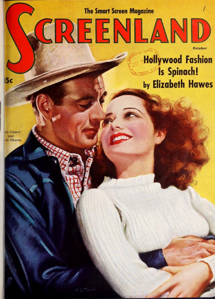 SCREENLAND magazine side cover October 1938