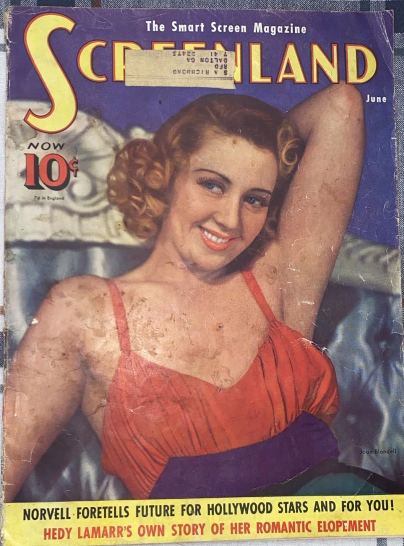 SCREENLAND magazine side cover June 1939