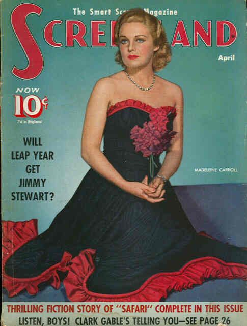 SCREENLAND magazine side cover April 1940