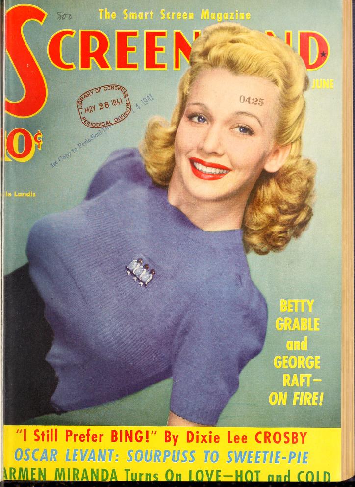 SCREENLAND magazine side cover June 1941