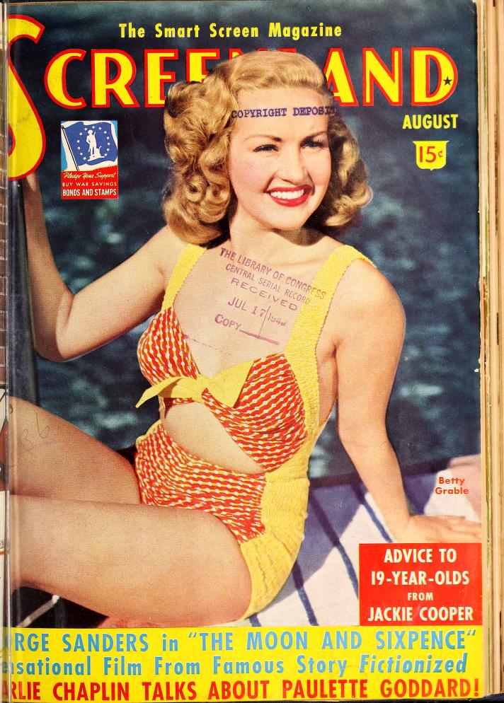 SCREENLAND magazine side cover August 1942