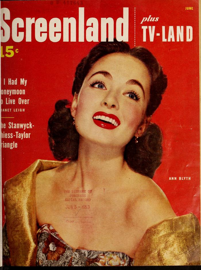 SCREENLAND magazine side cover June 1953