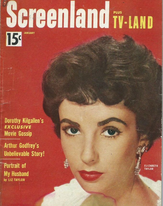 SCREENLAND magazine side cover January 1954
